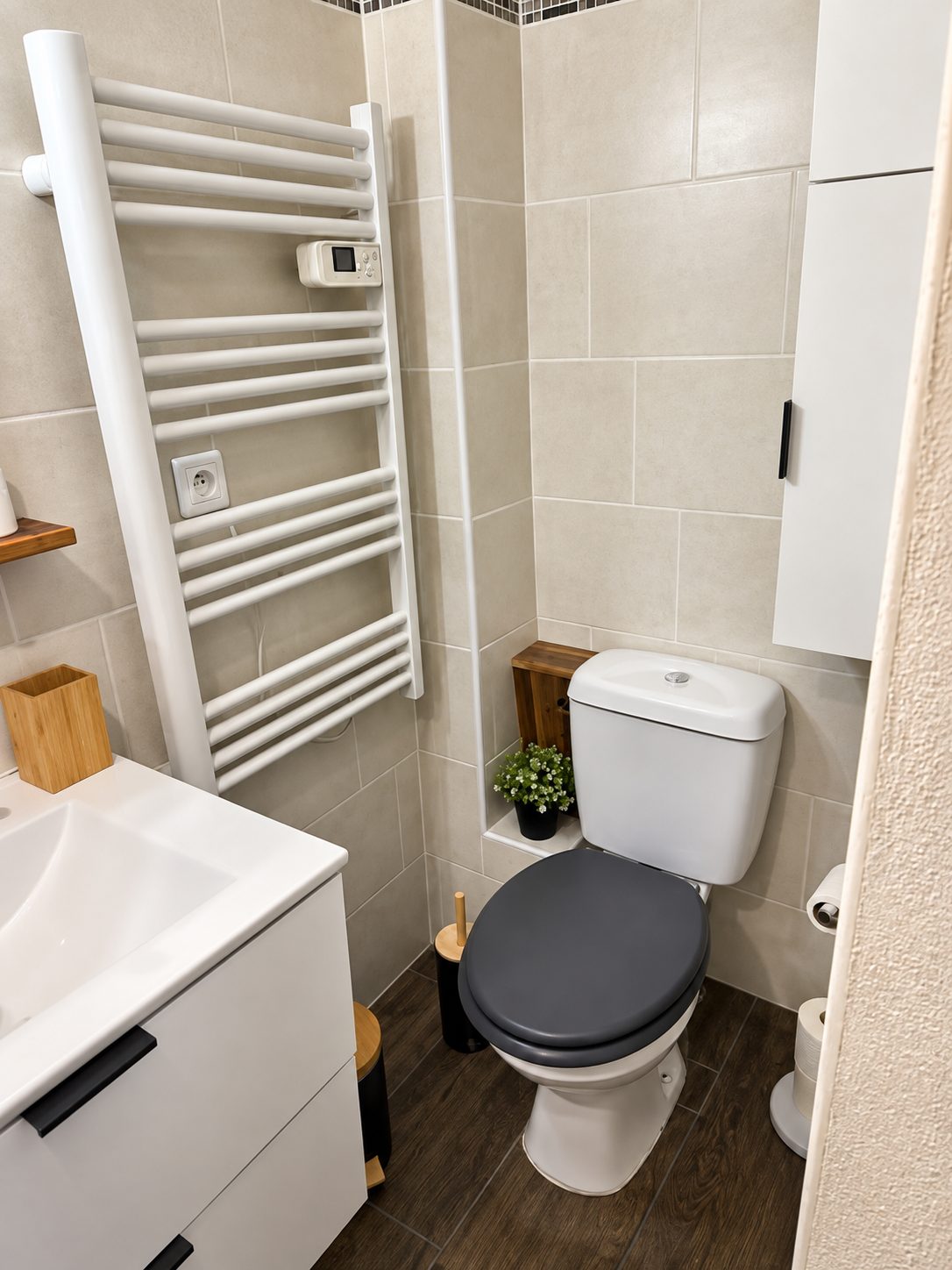 Salle d'eau avec toilettes